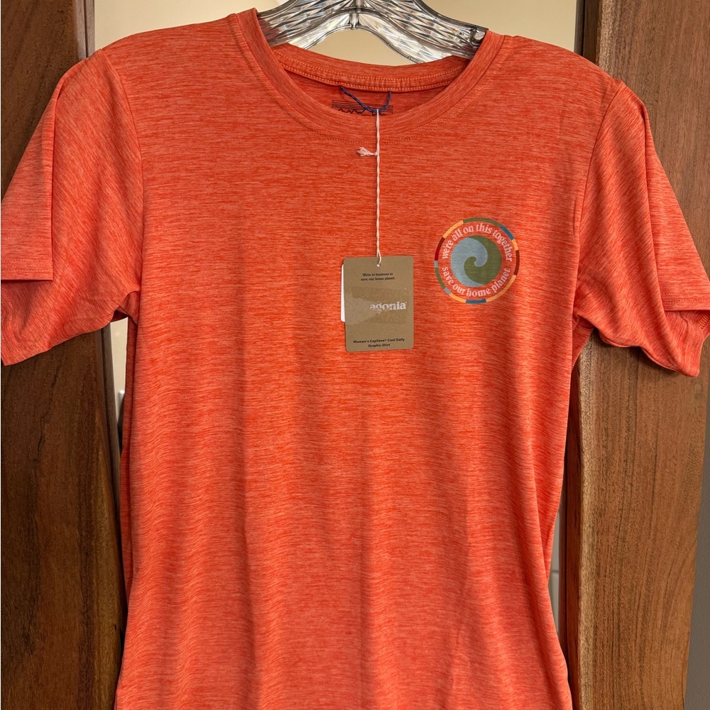 Orange Patagonia Capilene Cool Daily shirt
